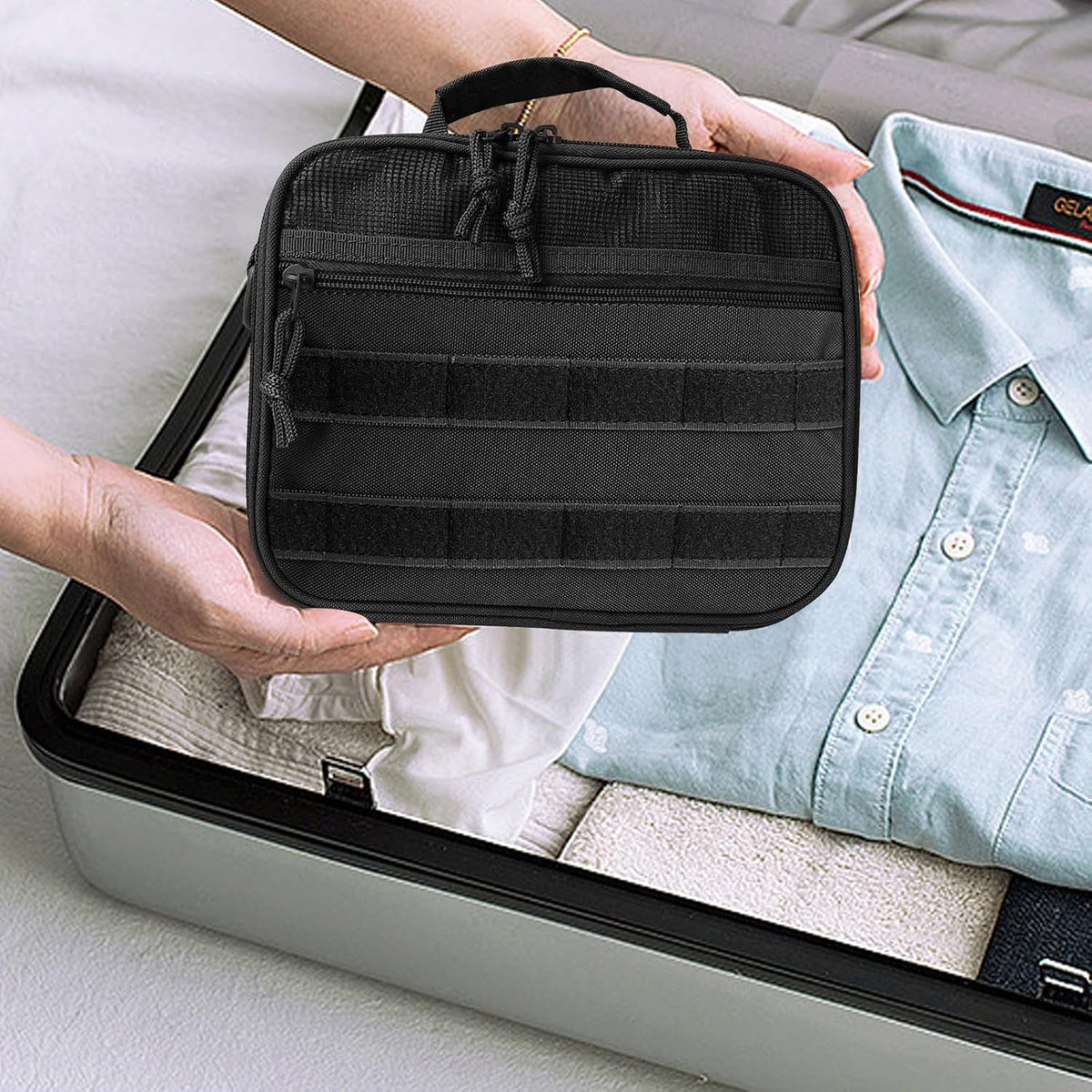 Toiletry Bag for Men Travel Toiletry Organizer Dopp Kit Organizer Toiletries Travel Bag Shaving Hygiene Bag Bathroom Hanging Men's Toiletry Bag for Short Trips Army Green