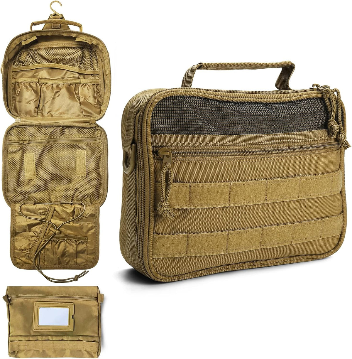 Toiletry Bag for Men Travel Toiletry Organizer Dopp Kit Organizer Toiletries Travel Bag Shaving Hygiene Bag Bathroom Hanging Men's Toiletry Bag for Short Trips Army Green