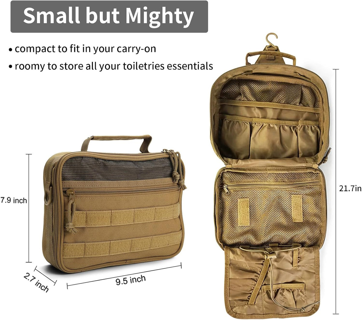 Toiletry Bag for Men Travel Toiletry Organizer Dopp Kit Organizer Toiletries Travel Bag Shaving Hygiene Bag Bathroom Hanging Men's Toiletry Bag for Short Trips Army Green