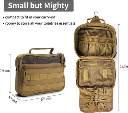 Toiletry Bag for Men Travel Toiletry Organizer Dopp Kit Organizer Toiletries Travel Bag Shaving Hygiene Bag Bathroom Hanging Men's Toiletry Bag for Short Trips Army Green
