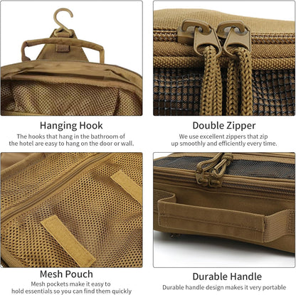 Toiletry Bag for Men Travel Toiletry Organizer Dopp Kit Organizer Toiletries Travel Bag Shaving Hygiene Bag Bathroom Hanging Men's Toiletry Bag for Short Trips Army Green