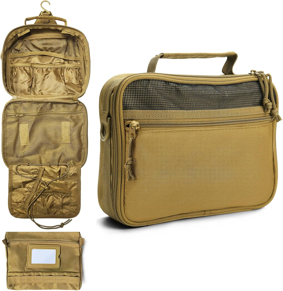 Toiletry Bag for Men Travel Toiletry Organizer Dopp Kit Organizer Toiletries Travel Bag Shaving Hygiene Bag Bathroom Hanging Men's Toiletry Bag for Short Trips Army Green