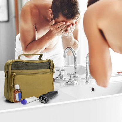 Toiletry Bag for Men Travel Toiletry Organizer Dopp Kit Organizer Toiletries Travel Bag Shaving Hygiene Bag Bathroom Hanging Men's Toiletry Bag for Short Trips Army Green