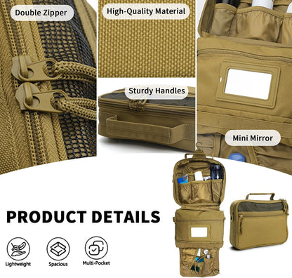 Toiletry Bag for Men Travel Toiletry Organizer Dopp Kit Organizer Toiletries Travel Bag Shaving Hygiene Bag Bathroom Hanging Men's Toiletry Bag for Short Trips Army Green