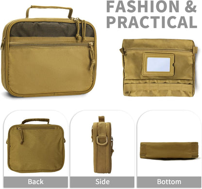 Toiletry Bag for Men Travel Toiletry Organizer Dopp Kit Organizer Toiletries Travel Bag Shaving Hygiene Bag Bathroom Hanging Men's Toiletry Bag for Short Trips Army Green