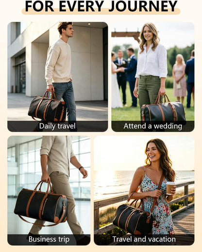 2 in 1 Convertible Garment Duffle Bags for Travel 45L Carry on Duffle Bag for Men & Women with Shoe Lmproved Zipper and Reinforced Straps Suitable for Business & Weekend Trips Beige