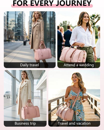 2 in 1 Convertible Garment Duffle Bags for Travel 45L Carry on Duffle Bag for Men & Women with Shoe Lmproved Zipper and Reinforced Straps Suitable for Business & Weekend Trips Beige