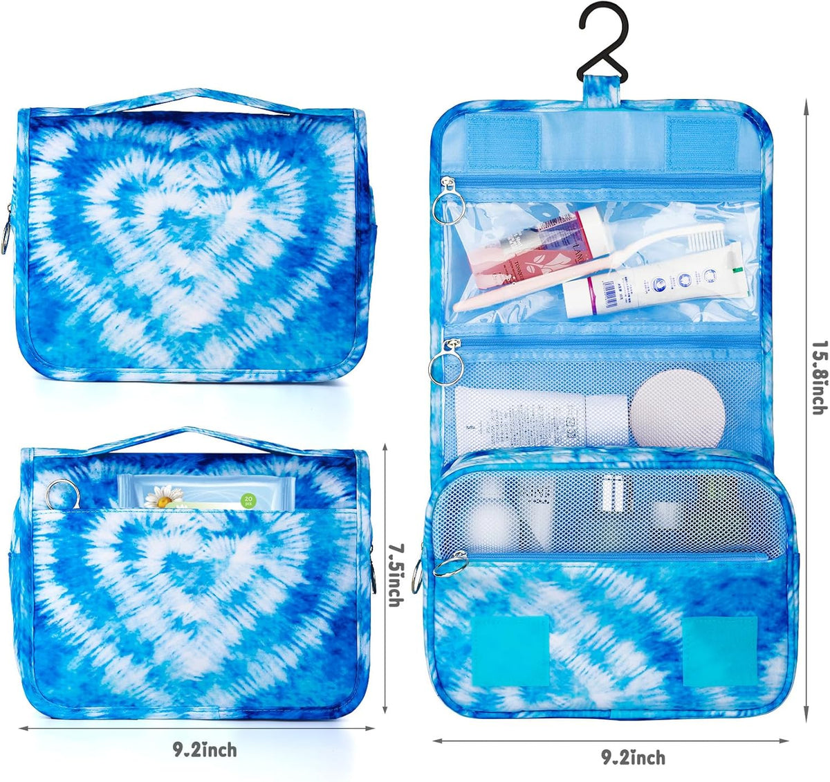Purple Hanging Toiletry Bag for Girls, Travel Toiletry Bag for Teen Girls Cosmetic Makeup Waterproof Wash Bag Traveling Toiletries, Fluid