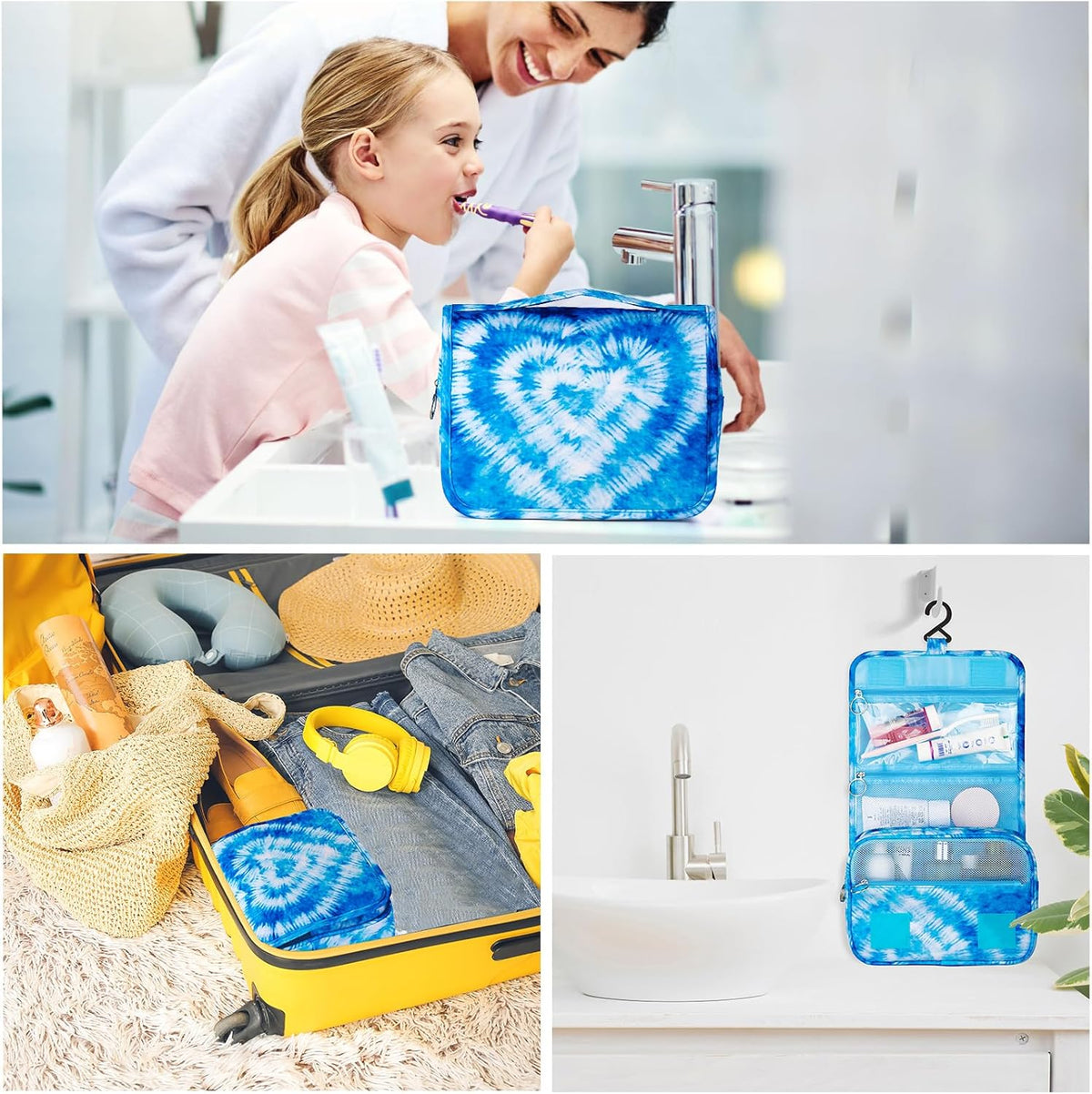 Purple Hanging Toiletry Bag for Girls, Travel Toiletry Bag for Teen Girls Cosmetic Makeup Waterproof Wash Bag Traveling Toiletries, Fluid