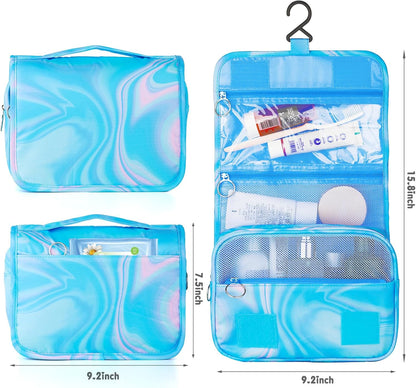 Purple Hanging Toiletry Bag for Girls, Travel Toiletry Bag for Teen Girls Cosmetic Makeup Waterproof Wash Bag Traveling Toiletries, Fluid