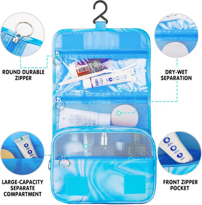 Purple Hanging Toiletry Bag for Girls, Travel Toiletry Bag for Teen Girls Cosmetic Makeup Waterproof Wash Bag Traveling Toiletries, Fluid