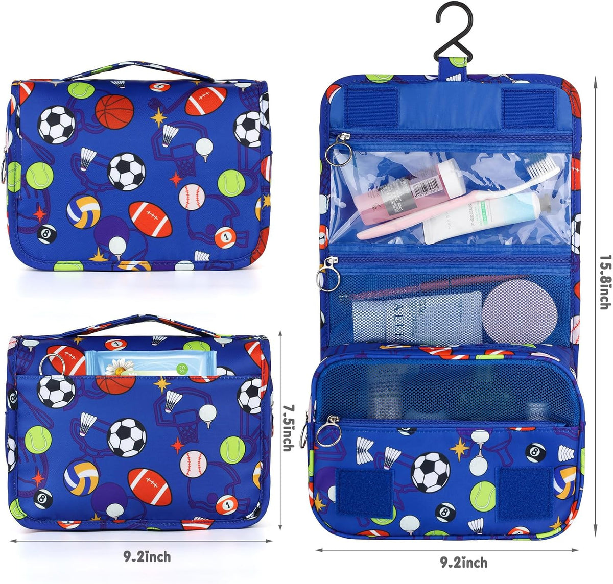 Purple Hanging Toiletry Bag for Girls, Travel Toiletry Bag for Teen Girls Cosmetic Makeup Waterproof Wash Bag Traveling Toiletries, Fluid
