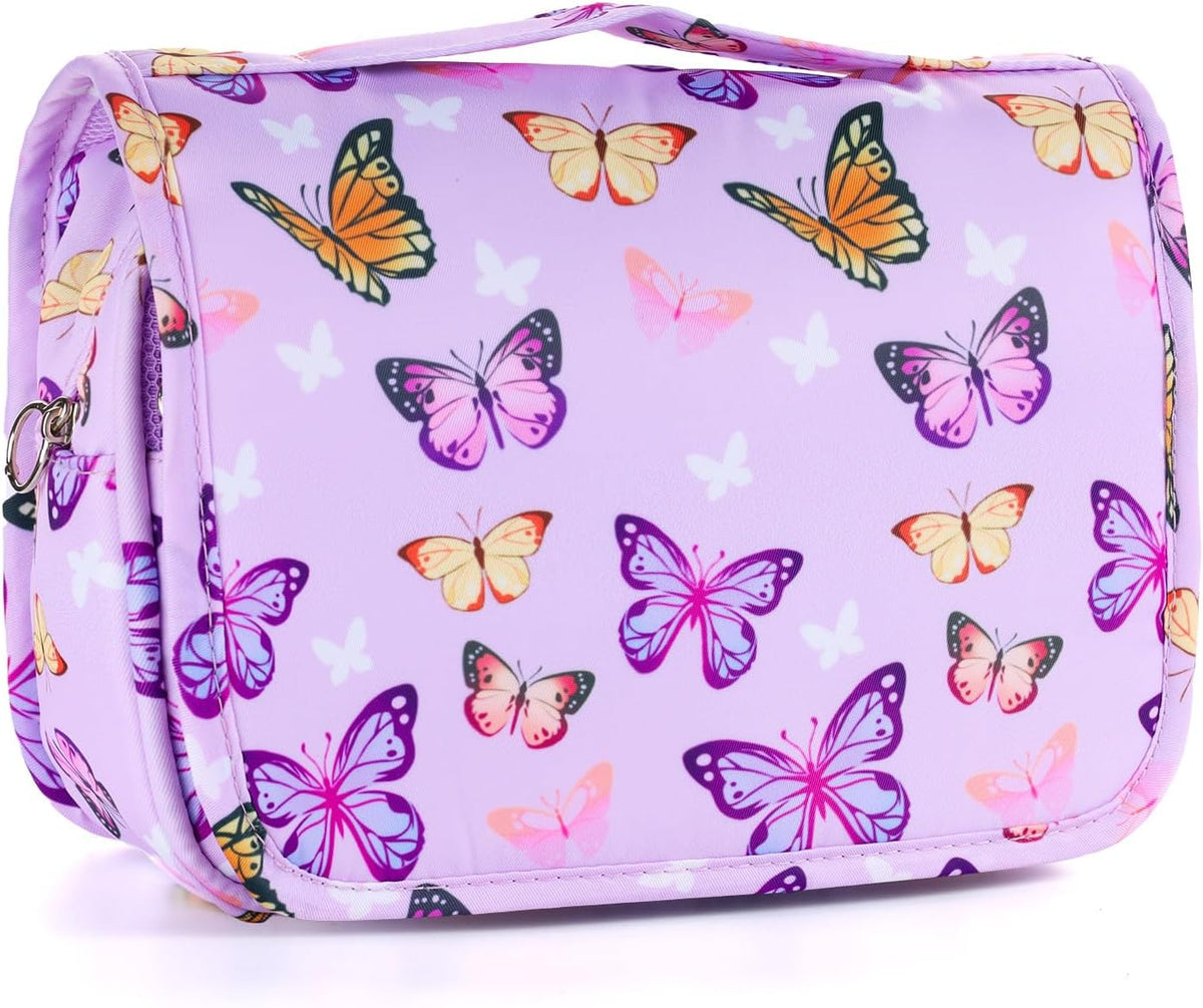 Purple Hanging Toiletry Bag for Girls, Travel Toiletry Bag for Teen Girls Cosmetic Makeup Waterproof Wash Bag Traveling Toiletries, Fluid
