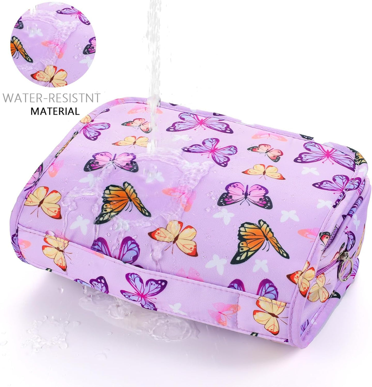 Purple Hanging Toiletry Bag for Girls, Travel Toiletry Bag for Teen Girls Cosmetic Makeup Waterproof Wash Bag Traveling Toiletries, Fluid