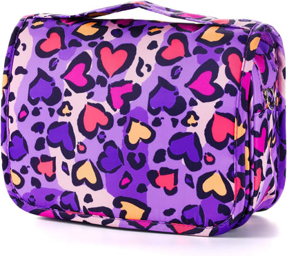 Purple Hanging Toiletry Bag for Girls, Travel Toiletry Bag for Teen Girls Cosmetic Makeup Waterproof Wash Bag Traveling Toiletries, Fluid