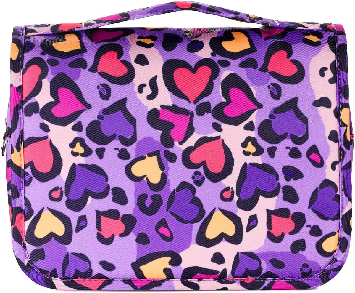 Purple Hanging Toiletry Bag for Girls, Travel Toiletry Bag for Teen Girls Cosmetic Makeup Waterproof Wash Bag Traveling Toiletries, Fluid