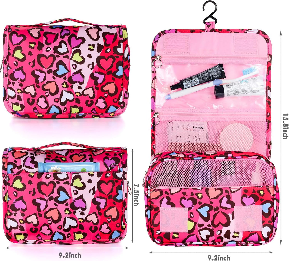 Purple Hanging Toiletry Bag for Girls, Travel Toiletry Bag for Teen Girls Cosmetic Makeup Waterproof Wash Bag Traveling Toiletries, Fluid