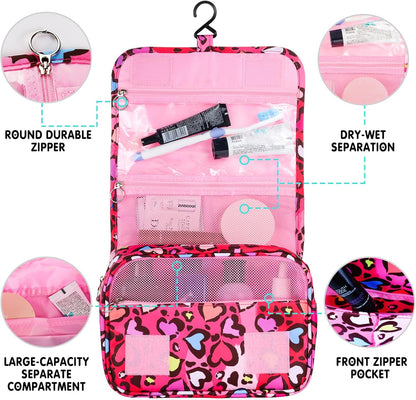 Purple Hanging Toiletry Bag for Girls, Travel Toiletry Bag for Teen Girls Cosmetic Makeup Waterproof Wash Bag Traveling Toiletries, Fluid