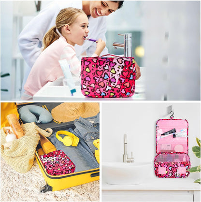 Purple Hanging Toiletry Bag for Girls, Travel Toiletry Bag for Teen Girls Cosmetic Makeup Waterproof Wash Bag Traveling Toiletries, Fluid