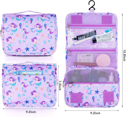 Purple Hanging Toiletry Bag for Girls, Travel Toiletry Bag for Teen Girls Cosmetic Makeup Waterproof Wash Bag Traveling Toiletries, Fluid