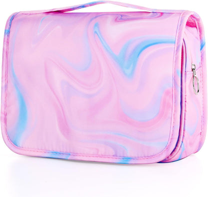 Purple Hanging Toiletry Bag for Girls, Travel Toiletry Bag for Teen Girls Cosmetic Makeup Waterproof Wash Bag Traveling Toiletries, Fluid