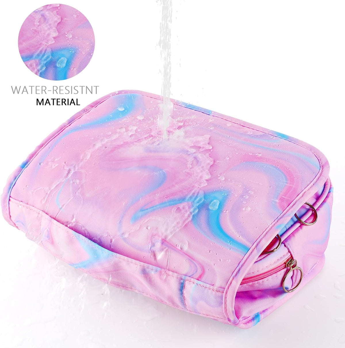 Purple Hanging Toiletry Bag for Girls, Travel Toiletry Bag for Teen Girls Cosmetic Makeup Waterproof Wash Bag Traveling Toiletries, Fluid