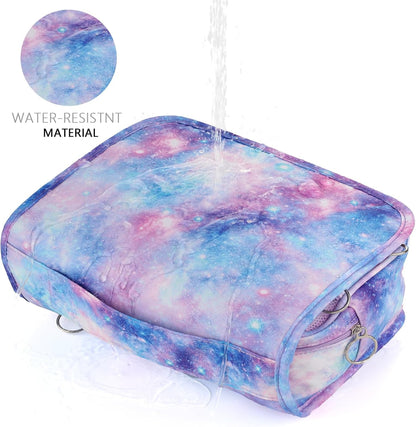 Purple Hanging Toiletry Bag for Girls, Travel Toiletry Bag for Teen Girls Cosmetic Makeup Waterproof Wash Bag Traveling Toiletries, Fluid