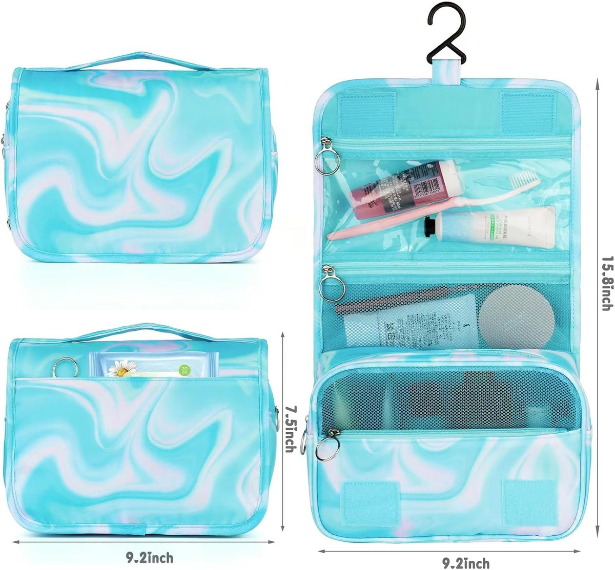Purple Hanging Toiletry Bag for Girls, Travel Toiletry Bag for Teen Girls Cosmetic Makeup Waterproof Wash Bag Traveling Toiletries, Fluid