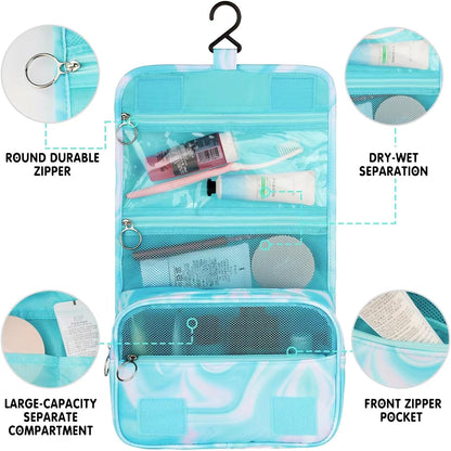 Purple Hanging Toiletry Bag for Girls, Travel Toiletry Bag for Teen Girls Cosmetic Makeup Waterproof Wash Bag Traveling Toiletries, Fluid