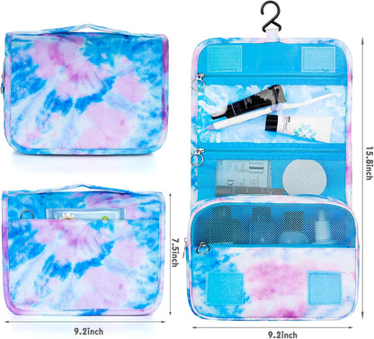 Purple Hanging Toiletry Bag for Girls, Travel Toiletry Bag for Teen Girls Cosmetic Makeup Waterproof Wash Bag Traveling Toiletries, Fluid