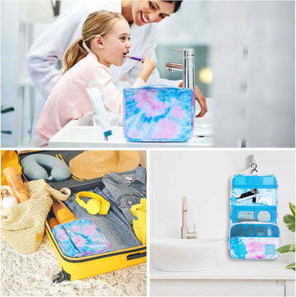 Purple Hanging Toiletry Bag for Girls, Travel Toiletry Bag for Teen Girls Cosmetic Makeup Waterproof Wash Bag Traveling Toiletries, Fluid