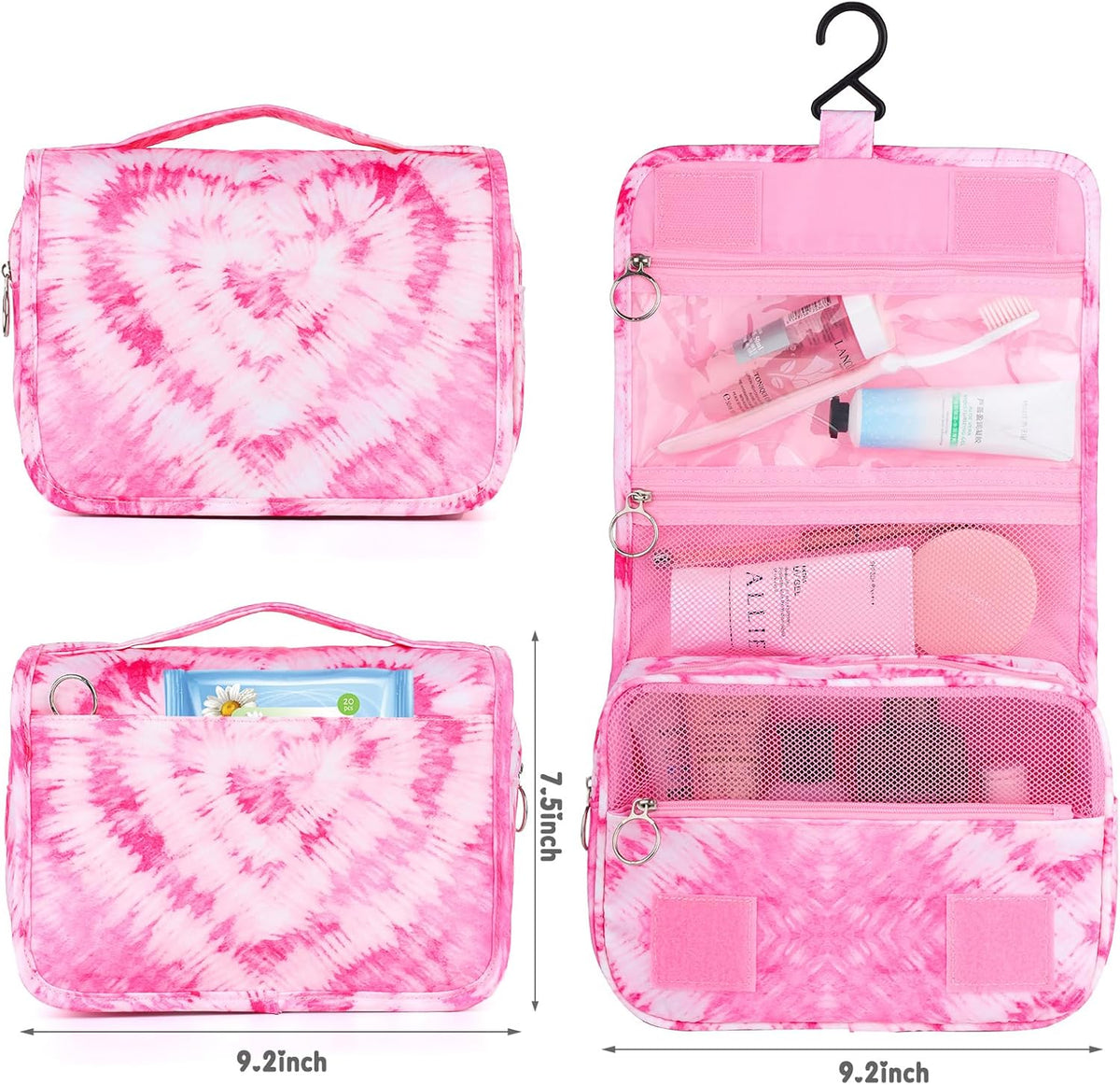 Purple Hanging Toiletry Bag for Girls, Travel Toiletry Bag for Teen Girls Cosmetic Makeup Waterproof Wash Bag Traveling Toiletries, Fluid