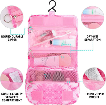 Purple Hanging Toiletry Bag for Girls, Travel Toiletry Bag for Teen Girls Cosmetic Makeup Waterproof Wash Bag Traveling Toiletries, Fluid