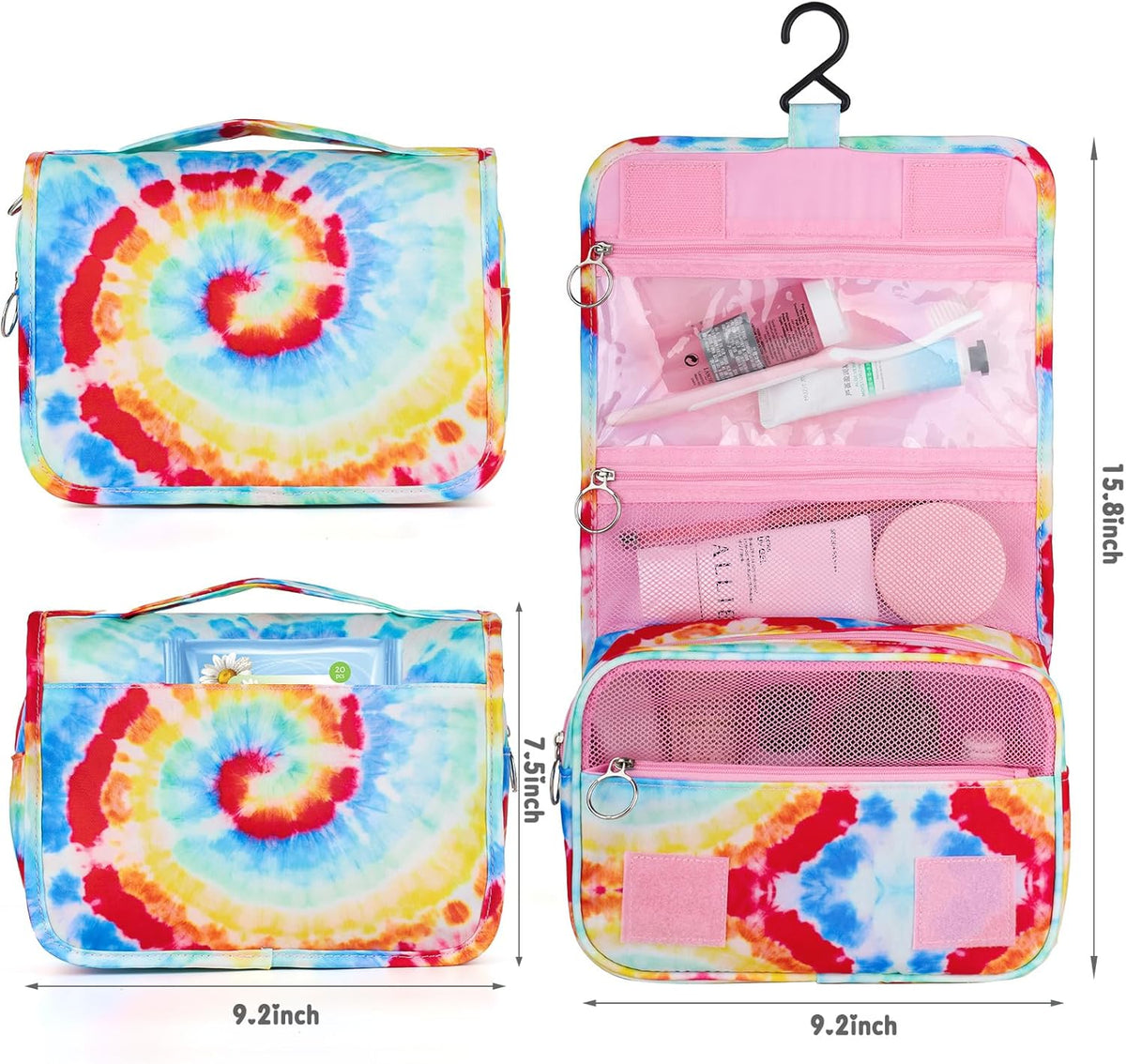 Purple Hanging Toiletry Bag for Girls, Travel Toiletry Bag for Teen Girls Cosmetic Makeup Waterproof Wash Bag Traveling Toiletries, Fluid