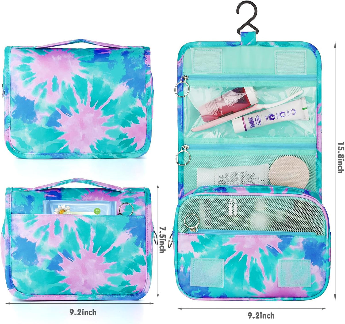 Purple Hanging Toiletry Bag for Girls, Travel Toiletry Bag for Teen Girls Cosmetic Makeup Waterproof Wash Bag Traveling Toiletries, Fluid