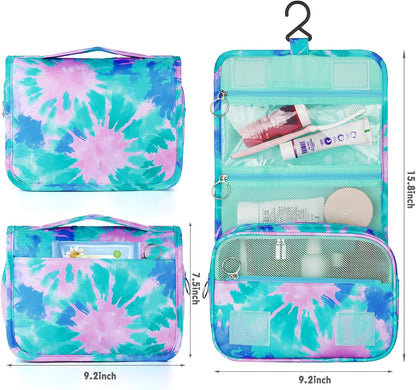 Purple Hanging Toiletry Bag for Girls, Travel Toiletry Bag for Teen Girls Cosmetic Makeup Waterproof Wash Bag Traveling Toiletries, Fluid