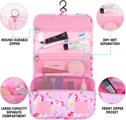 Purple Hanging Toiletry Bag for Girls, Travel Toiletry Bag for Teen Girls Cosmetic Makeup Waterproof Wash Bag Traveling Toiletries, Fluid