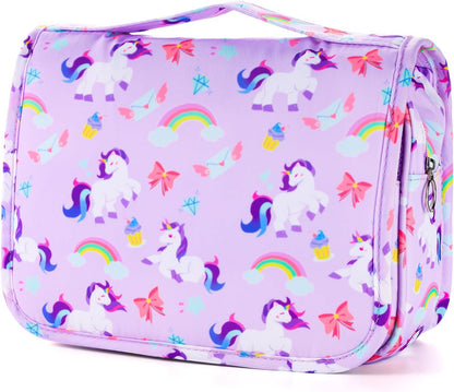 Purple Hanging Toiletry Bag for Girls, Travel Toiletry Bag for Teen Girls Cosmetic Makeup Waterproof Wash Bag Traveling Toiletries, Fluid