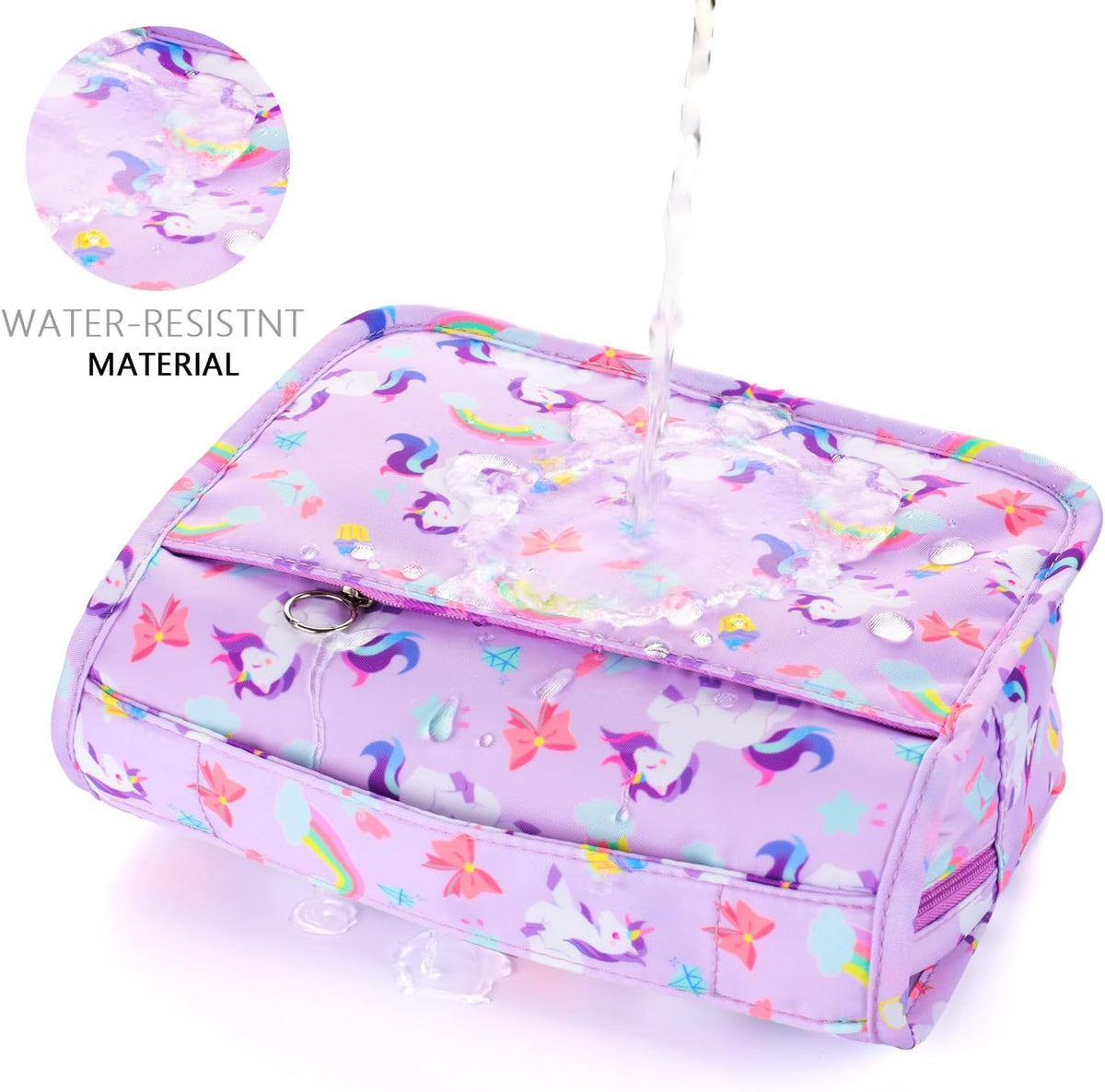 Purple Hanging Toiletry Bag for Girls, Travel Toiletry Bag for Teen Girls Cosmetic Makeup Waterproof Wash Bag Traveling Toiletries, Fluid