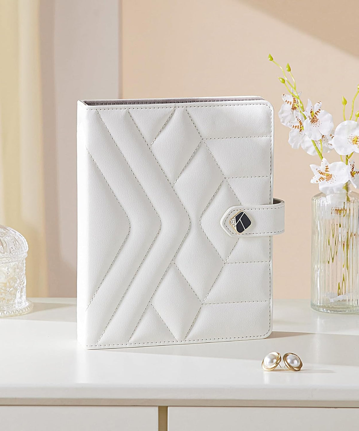 Women Travel Jewelry Box: Storage Case with Plastic Pouches for Ring Necklace Earring - Organizer Gift for Mother Sister Friend