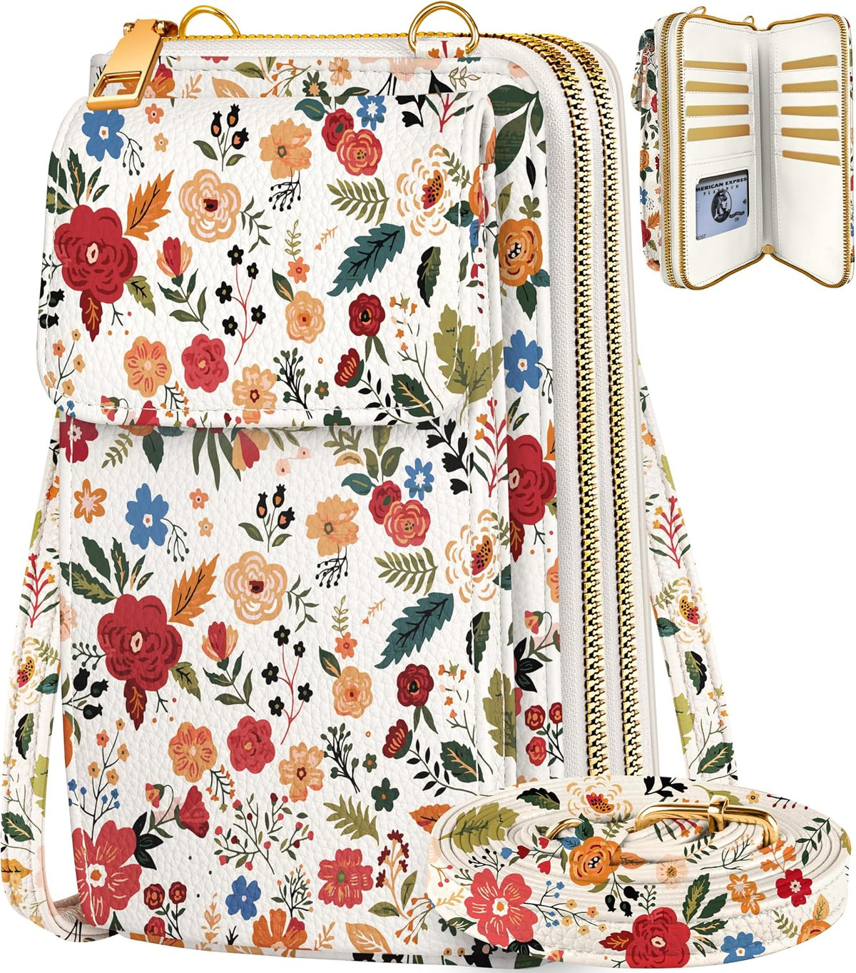 Phone Purse for Women - Cute Small Crossbody Bags Cellphone Wallet with Adjustable Strap Zipper and Card Slots