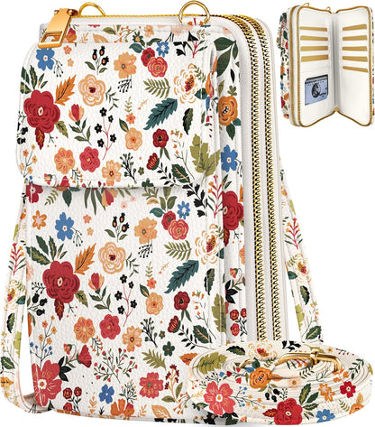 Phone Purse for Women - Cute Small Crossbody Bags Cellphone Wallet with Adjustable Strap Zipper and Card Slots