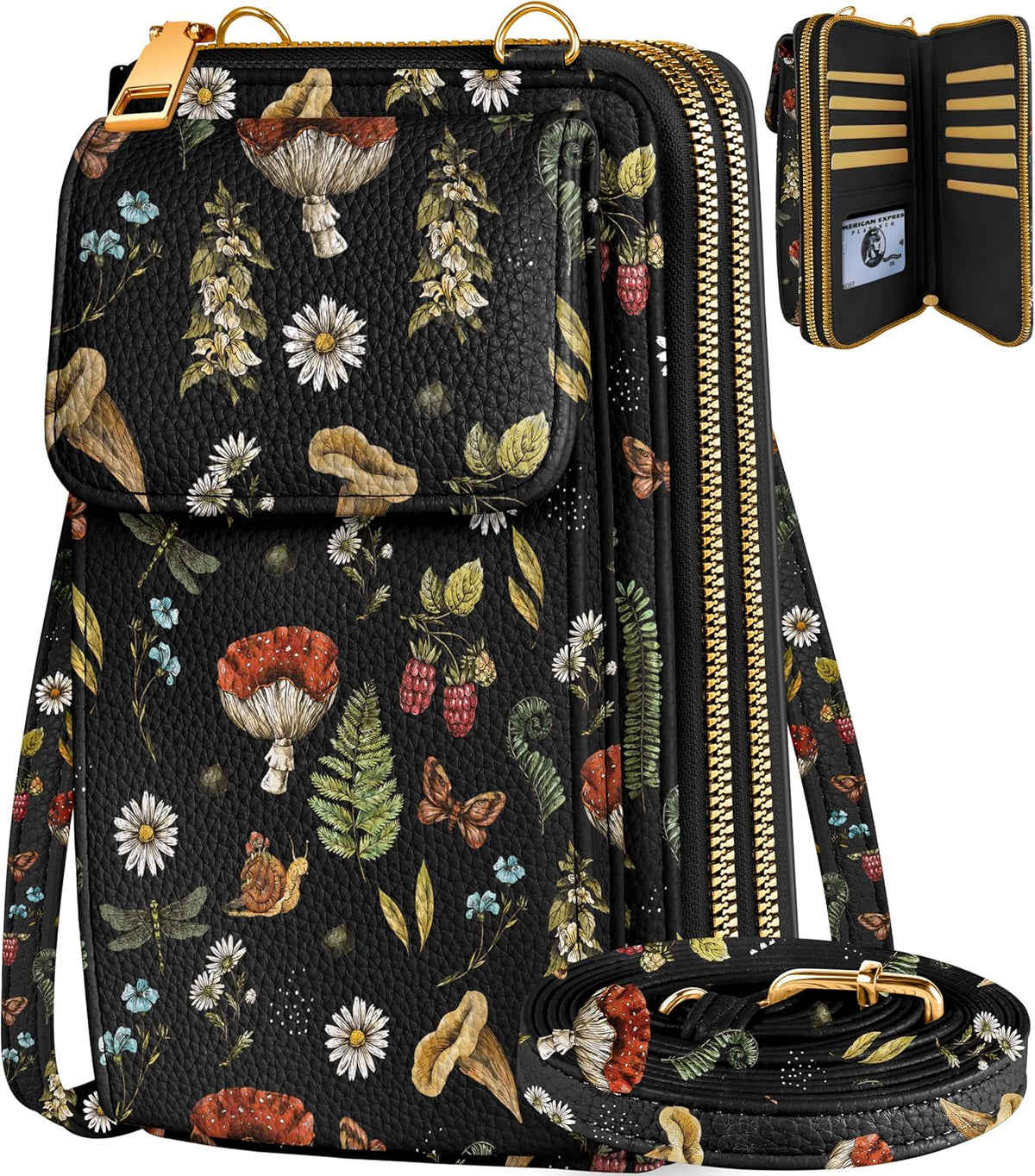 Phone Purse for Women - Cute Small Crossbody Bags Cellphone Wallet with Adjustable Strap Zipper and Card Slots