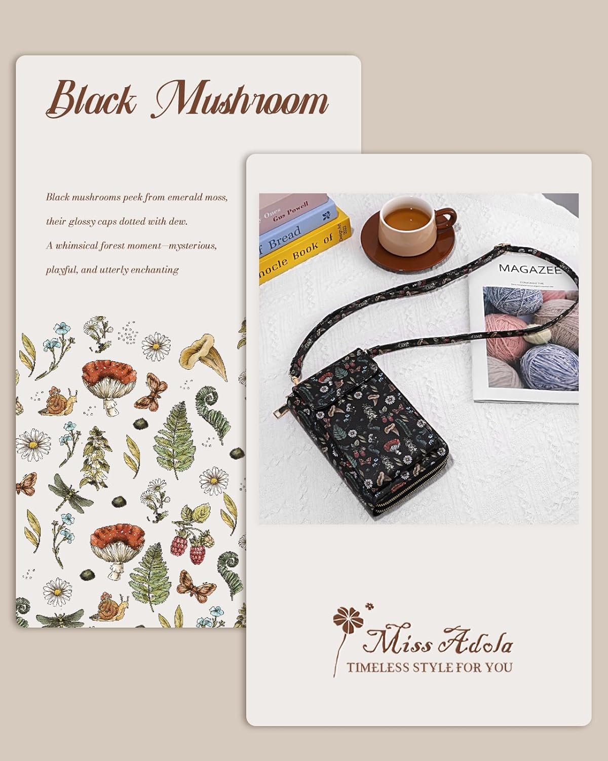Phone Purse for Women - Cute Small Crossbody Bags Cellphone Wallet with Adjustable Strap Zipper and Card Slots