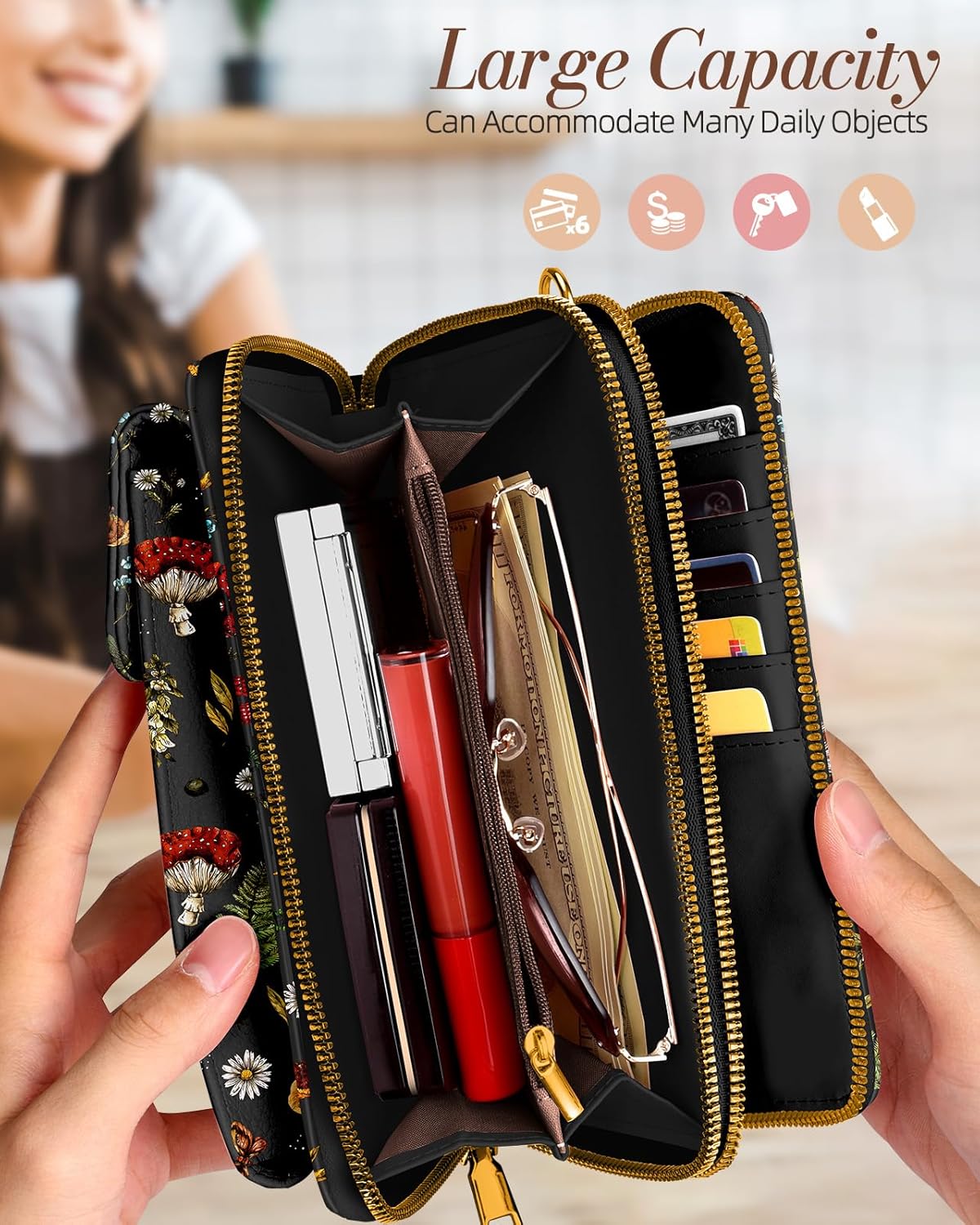 Phone Purse for Women - Cute Small Crossbody Bags Cellphone Wallet with Adjustable Strap Zipper and Card Slots