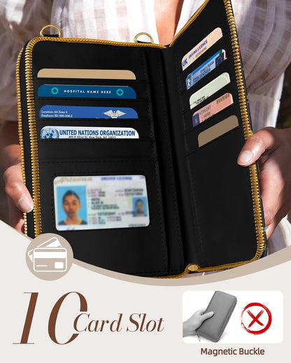 Phone Purse for Women - Cute Small Crossbody Bags Cellphone Wallet with Adjustable Strap Zipper and Card Slots