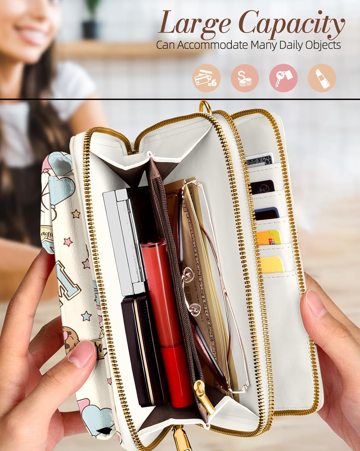 Phone Purse for Women - Cute Small Crossbody Bags Cellphone Wallet with Adjustable Strap Zipper and Card Slots