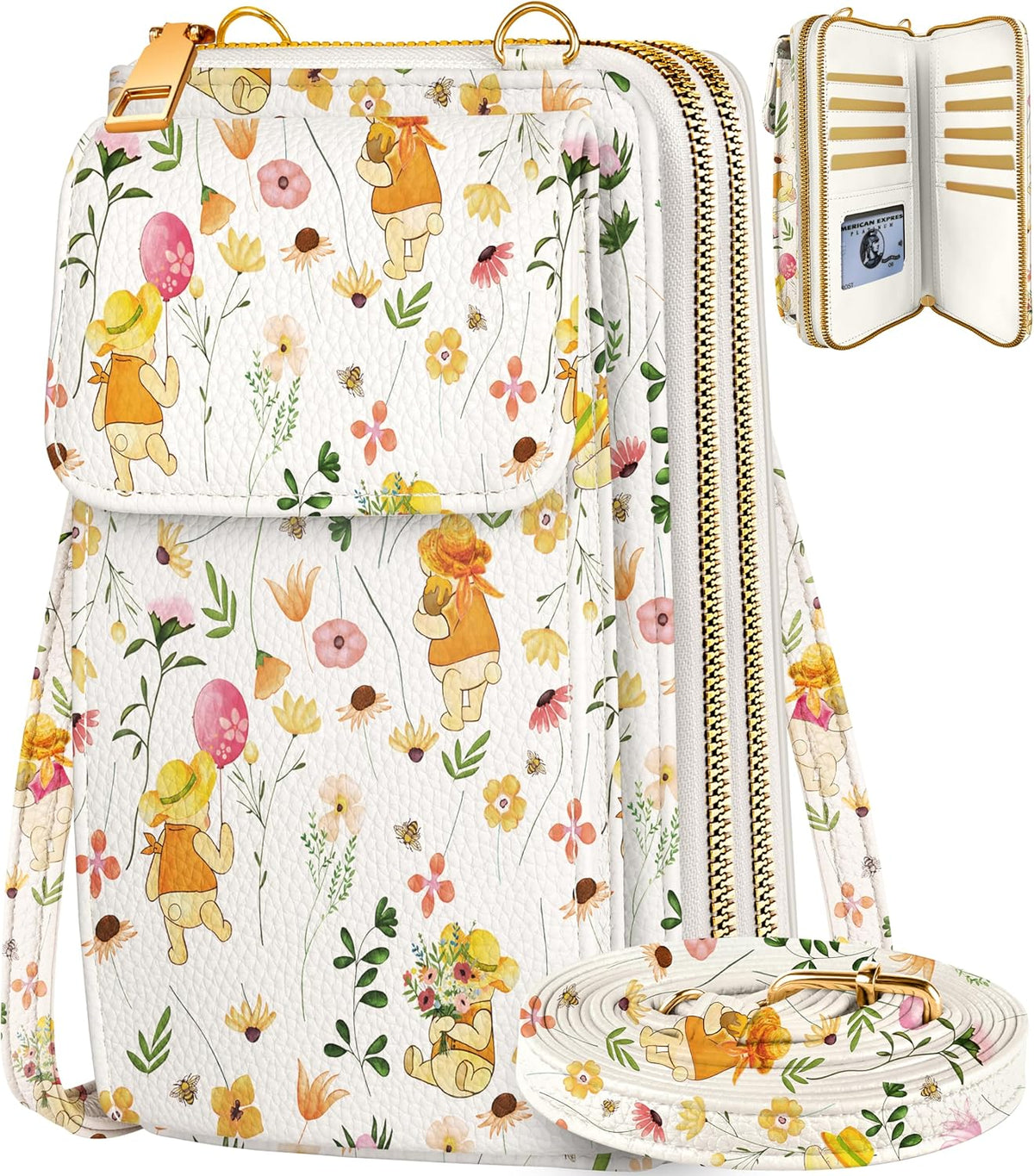 Phone Purse for Women - Cute Small Crossbody Bags Cellphone Wallet with Adjustable Strap Zipper and Card Slots