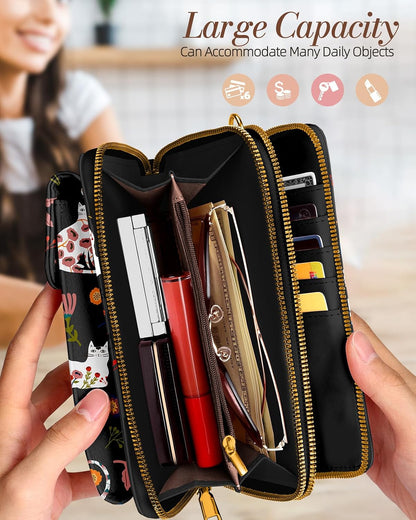 Phone Purse for Women - Cute Small Crossbody Bags Cellphone Wallet with Adjustable Strap Zipper and Card Slots