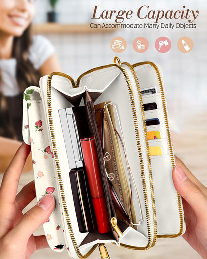 Phone Purse for Women - Cute Small Crossbody Bags Cellphone Wallet with Adjustable Strap Zipper and Card Slots